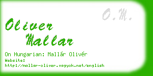oliver mallar business card